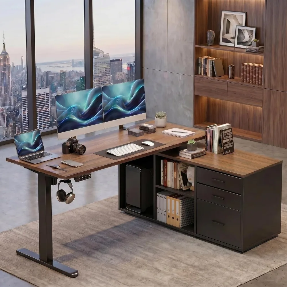 L Shaped Desk Setup - Scrivania a L HUANUO da 55