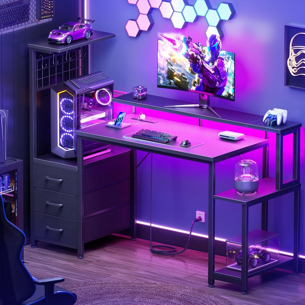 L Shaped Desk Setup - Scrivania da Gaming Reversibile da 48