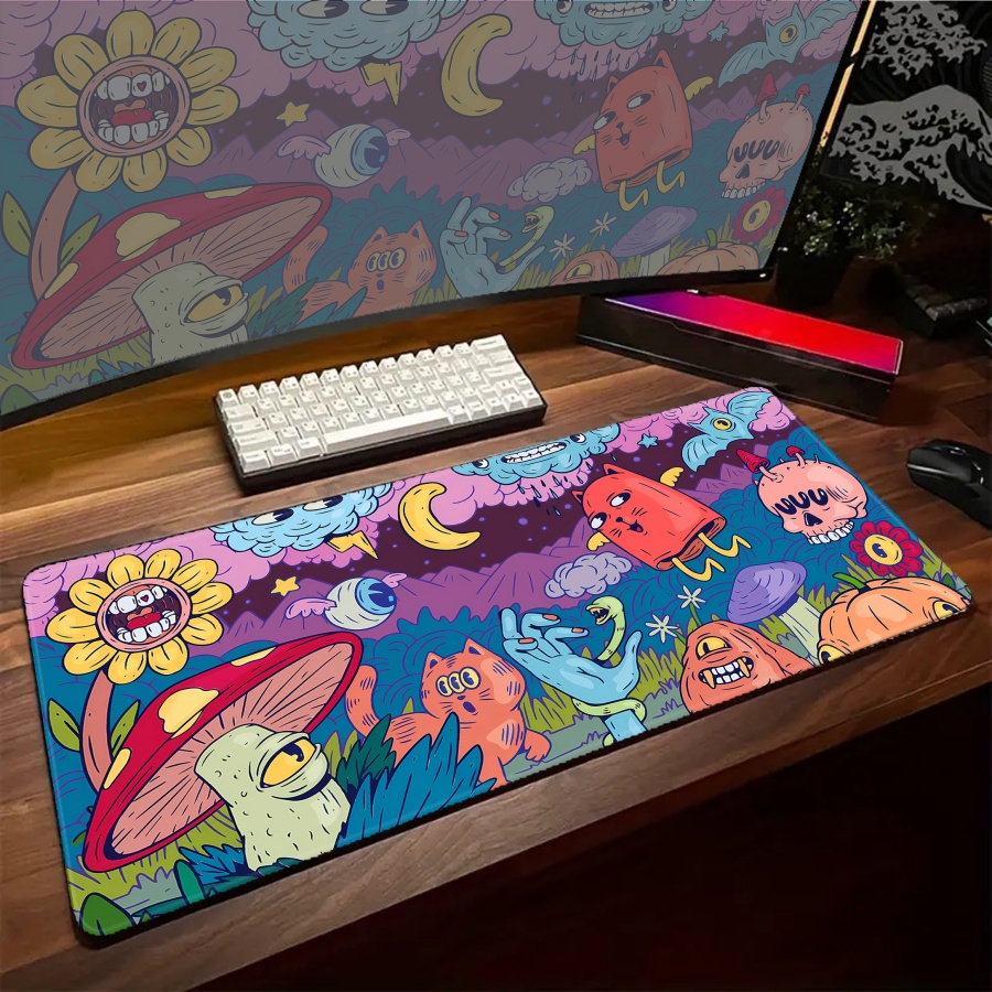 Desk Setup With Plants - Tappetino per mouse con animali e