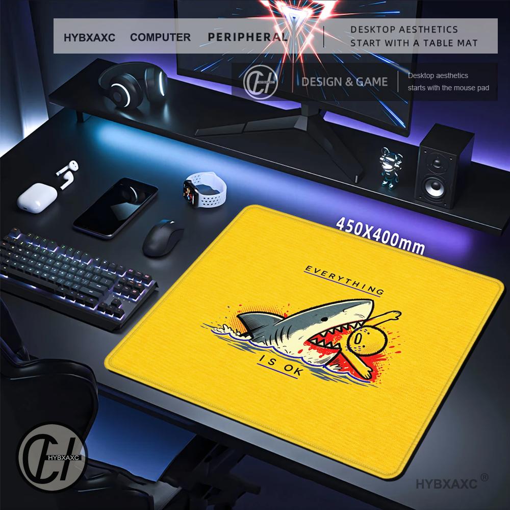 Work Desk Home Setup - HYBXAXC S-Shark Tappetino per Mouse E-eating