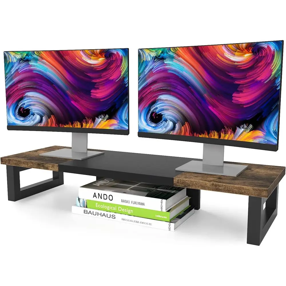 Monitor Riser Wood - Supporto per Doppio Monitor, Stand da