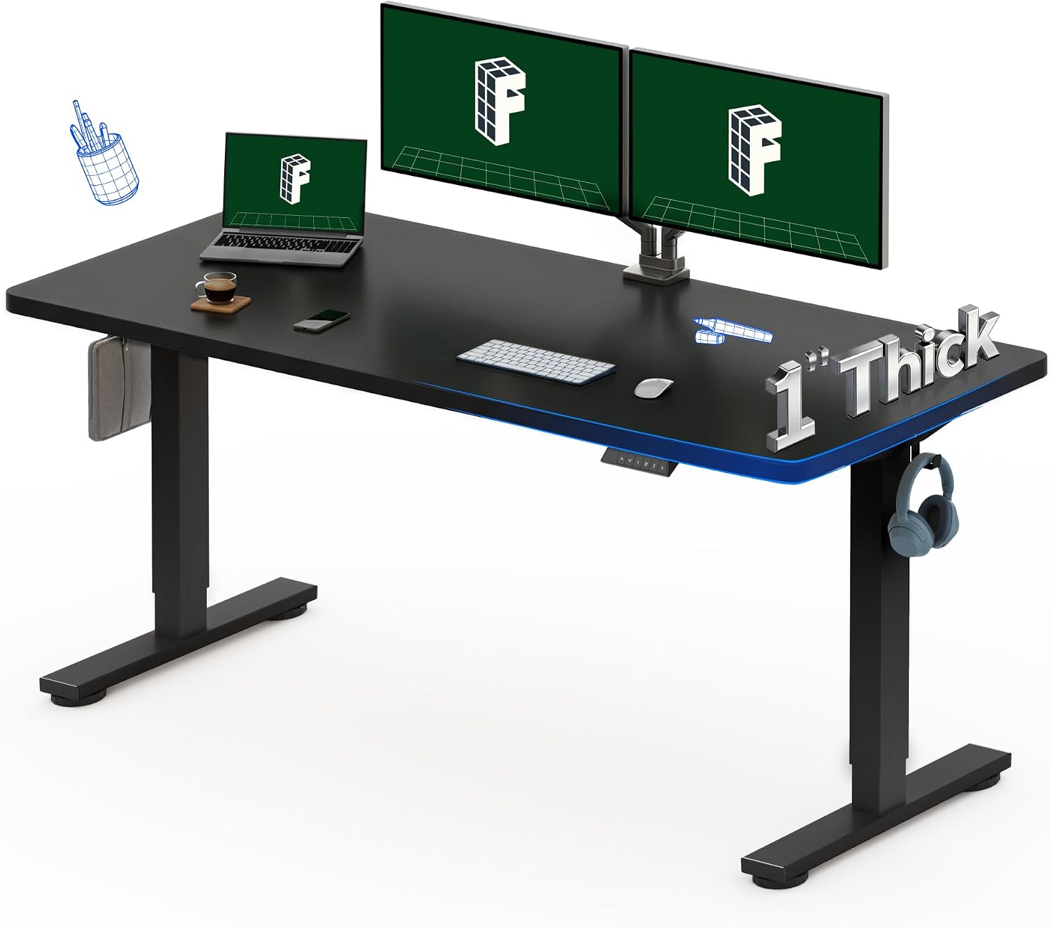 Desk Setup One Monitor - Scrivania Elettrica Regolabile in Altezza FLEXISPOT