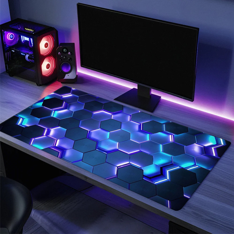 Desk Setup Red - Tappetino per Mouse da Gaming Grande,