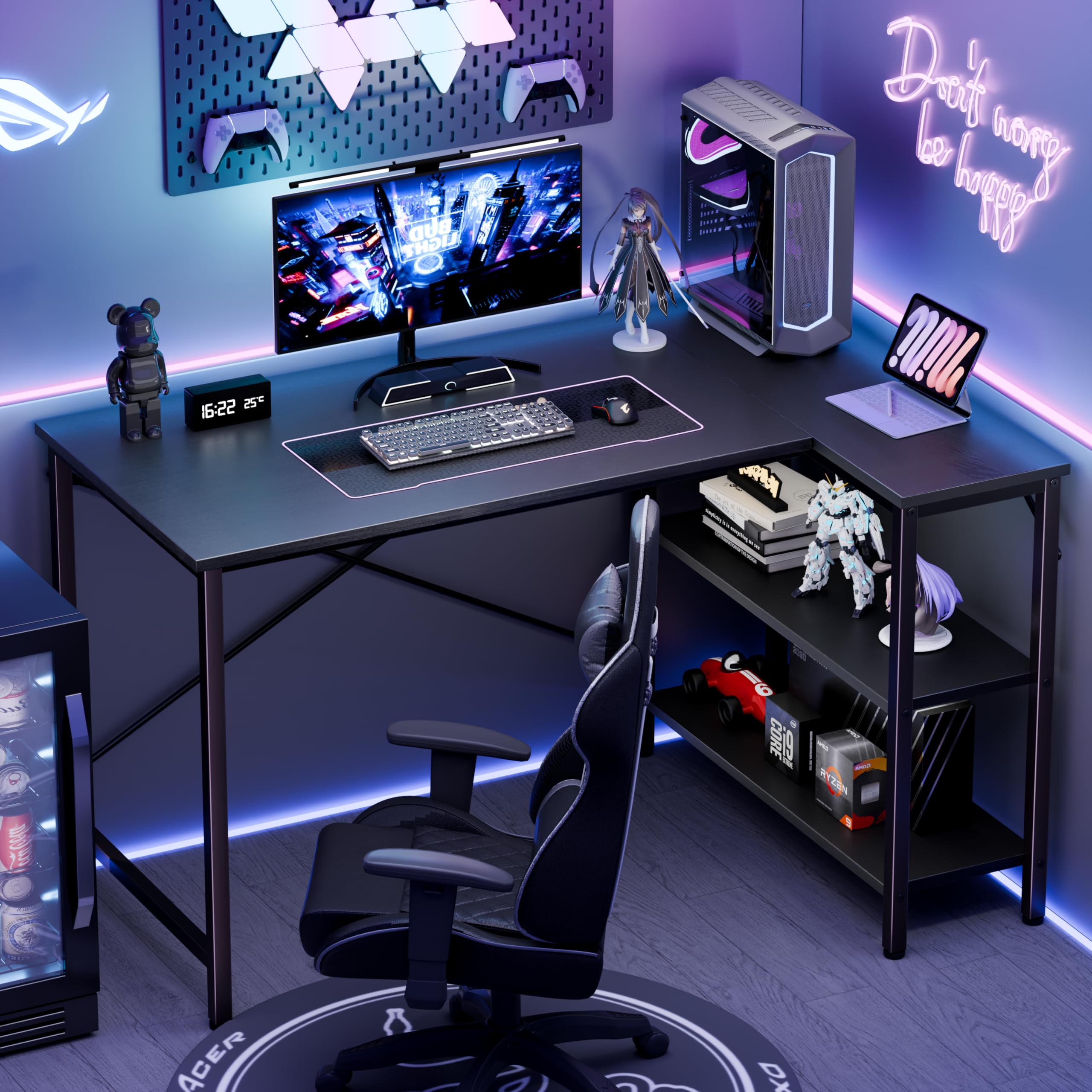 L Shaped Desk Setup - JHK Scrivania a forma di L