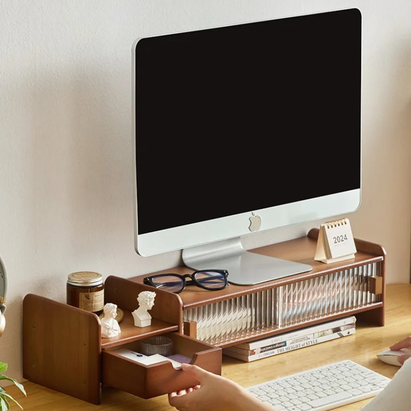 Monitor Riser Wood - ‌ Supporto per monitor con cassetto
