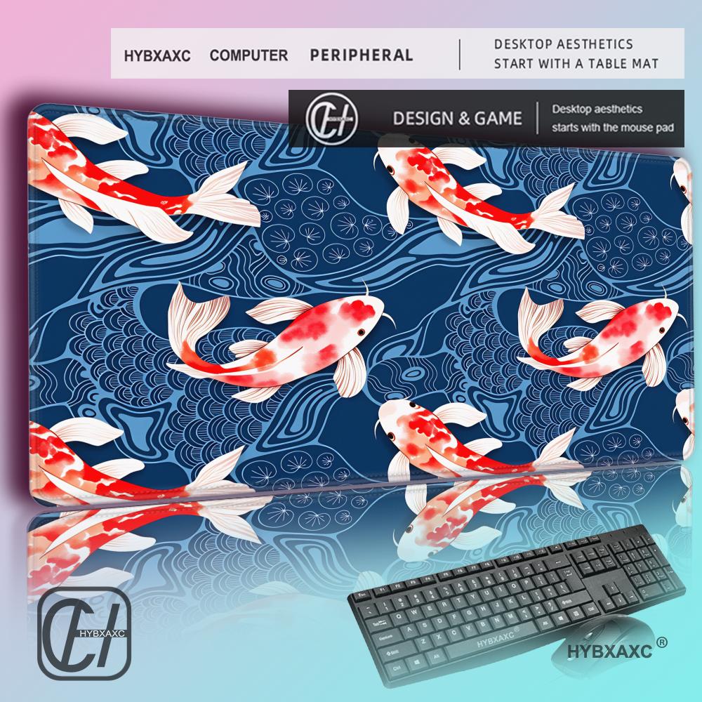 Desk Setup Red - Tappetino da Scrivania HYBXAXC con Pesci