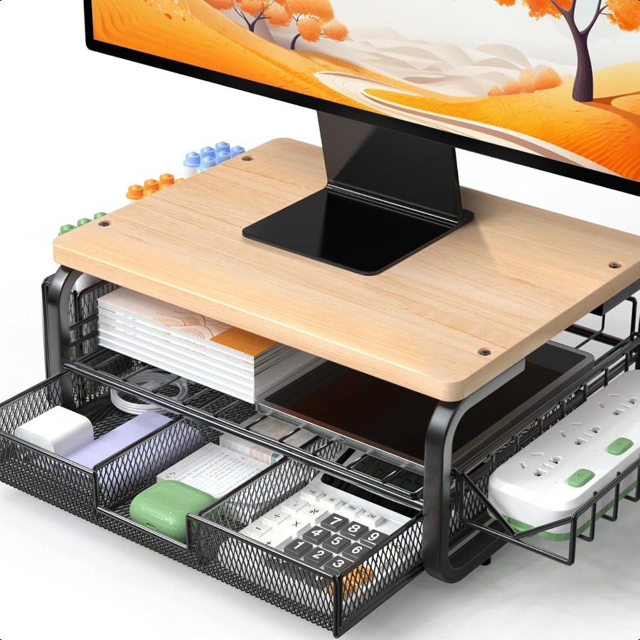 Monitor Riser Wood - Supporto per monitor in legno di