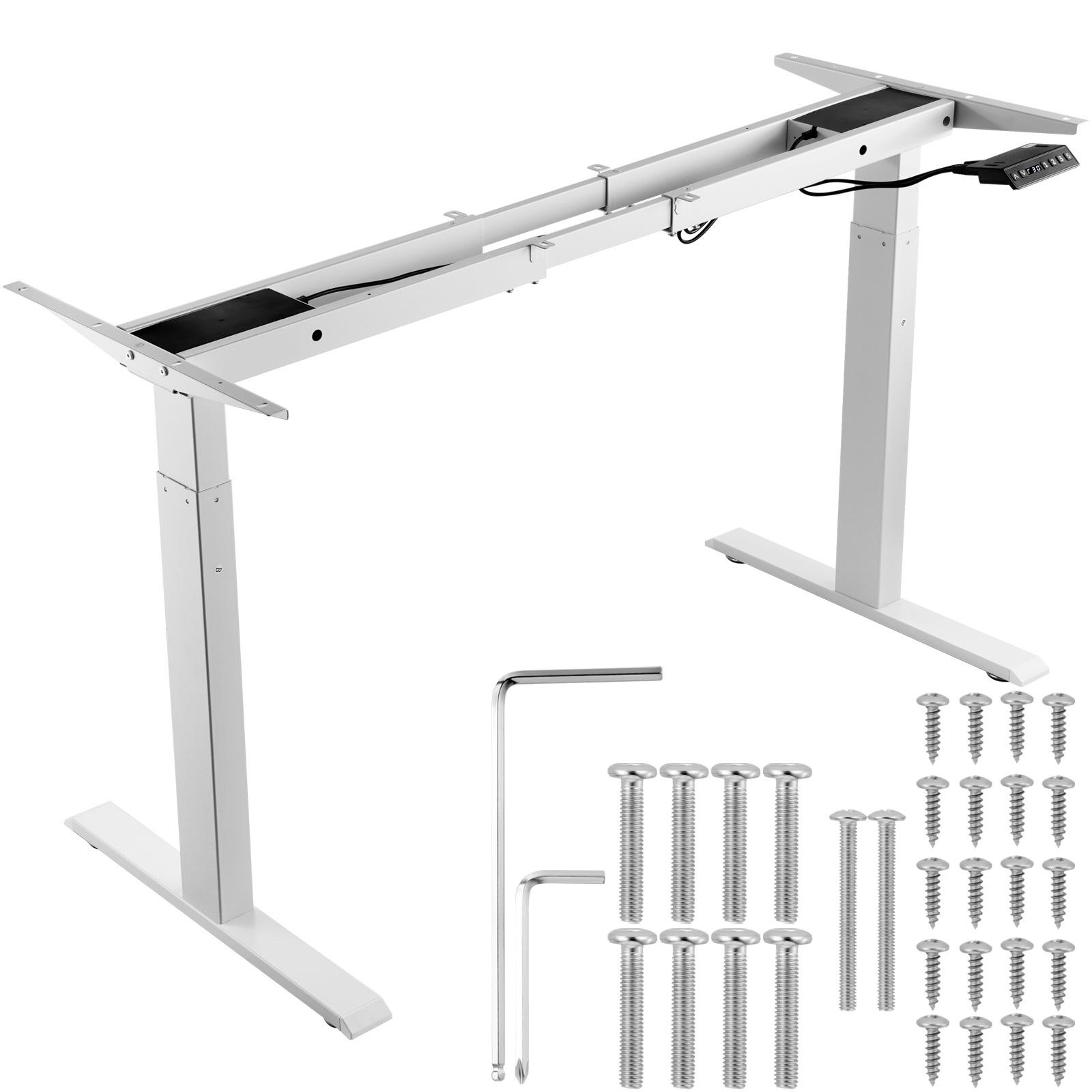 Desk Setup White - SucceBuy Telaio da scrivania in piedi