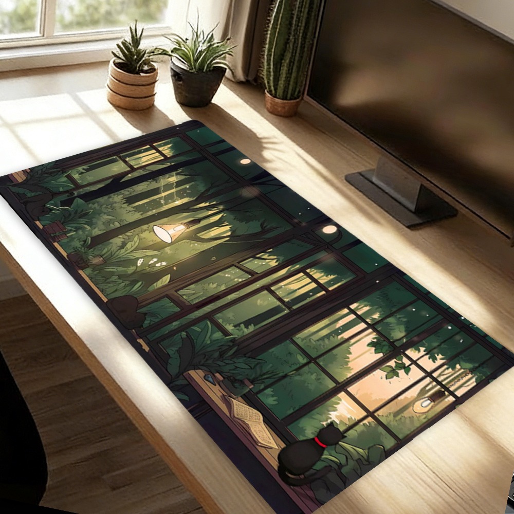 Desk Setup With Plants - Tappetino da scrivania Lofi carino -