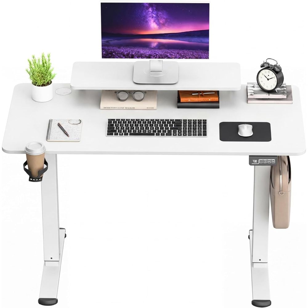 Desk Setup White - Scrivania Sit-Stand Bianca da 47 Pollici