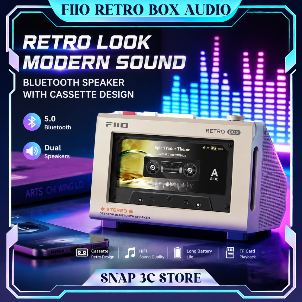 Desk Setup With Speakers - FiiO RETRO BOX Altoparlante Stereo Bluetooth