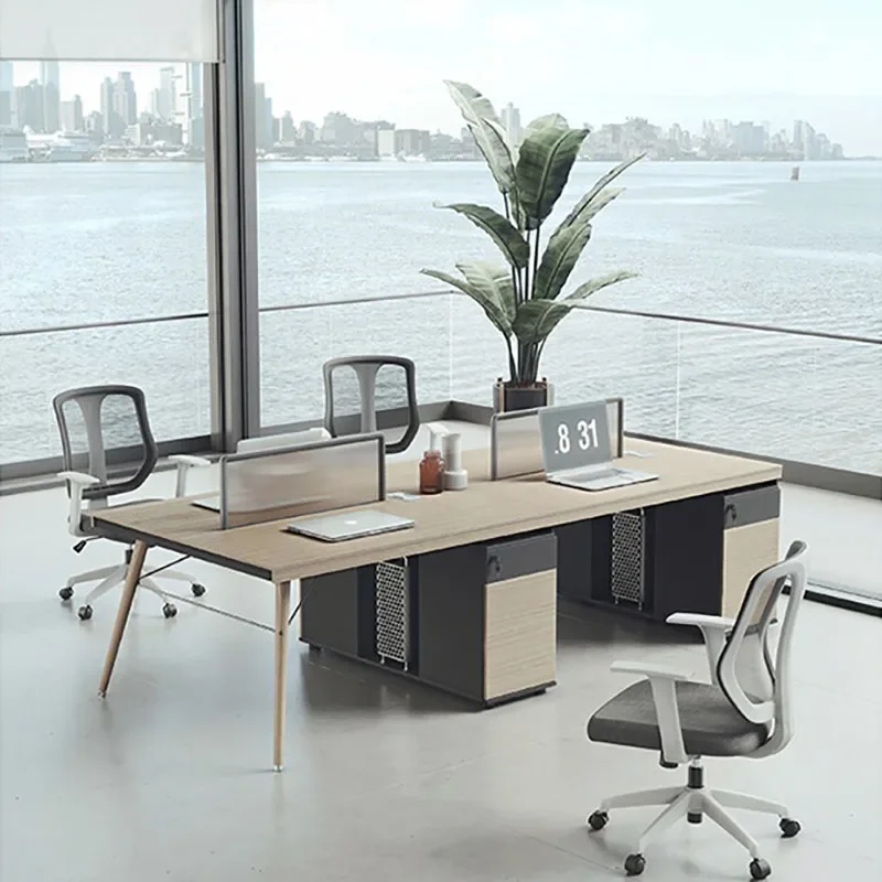 Work Desk Home Setup - Scrivania direzionale in legno Configurazione portaoggetti