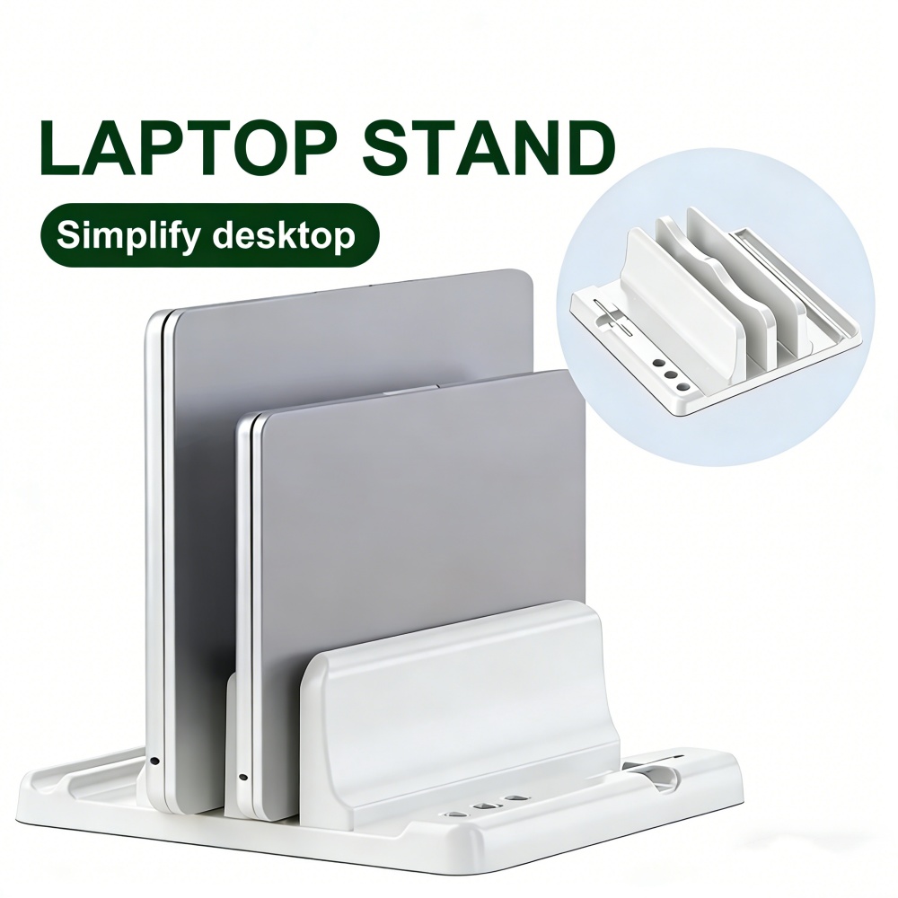 Vertical Laptop Stand - Supporto per laptop regolabile, verticale, salva
