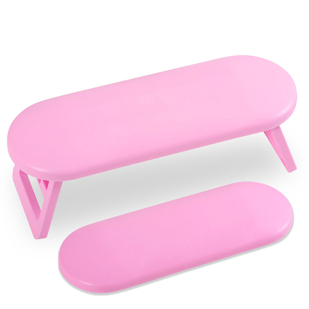 Desk Setup White - Rosa/Bianco Design portatile Nail Art Cuscino