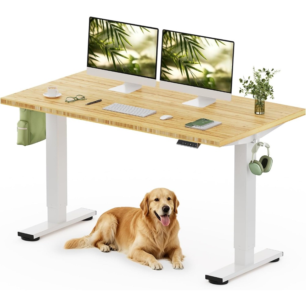 Desk Setup Office - FLEXISPOT Scrivania regolabile in bambù massiccio
