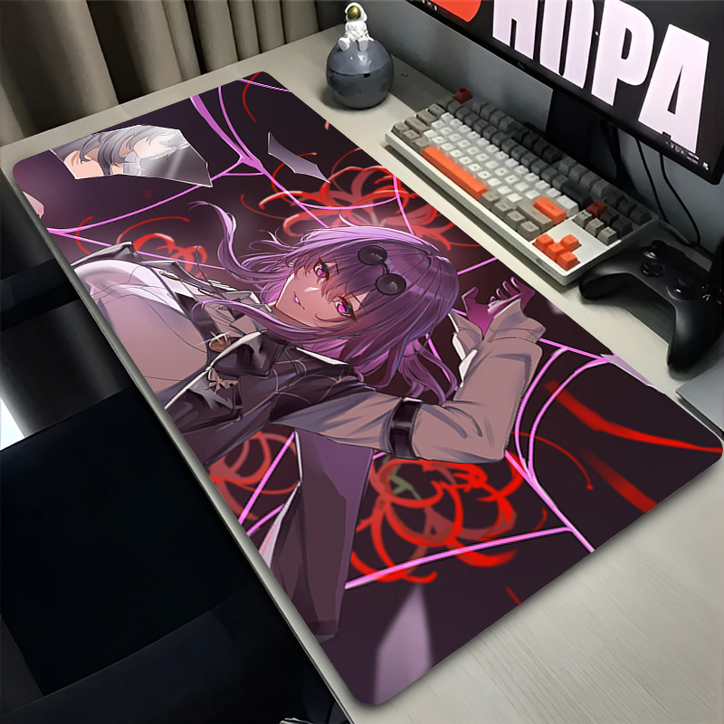 Desk Setup Red - Tappetino per Mouse Anime XXL, Tappetino