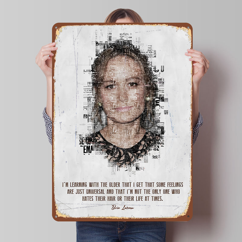 Desk Setup Quotes - Brie Larson Quote Art Tin Poster