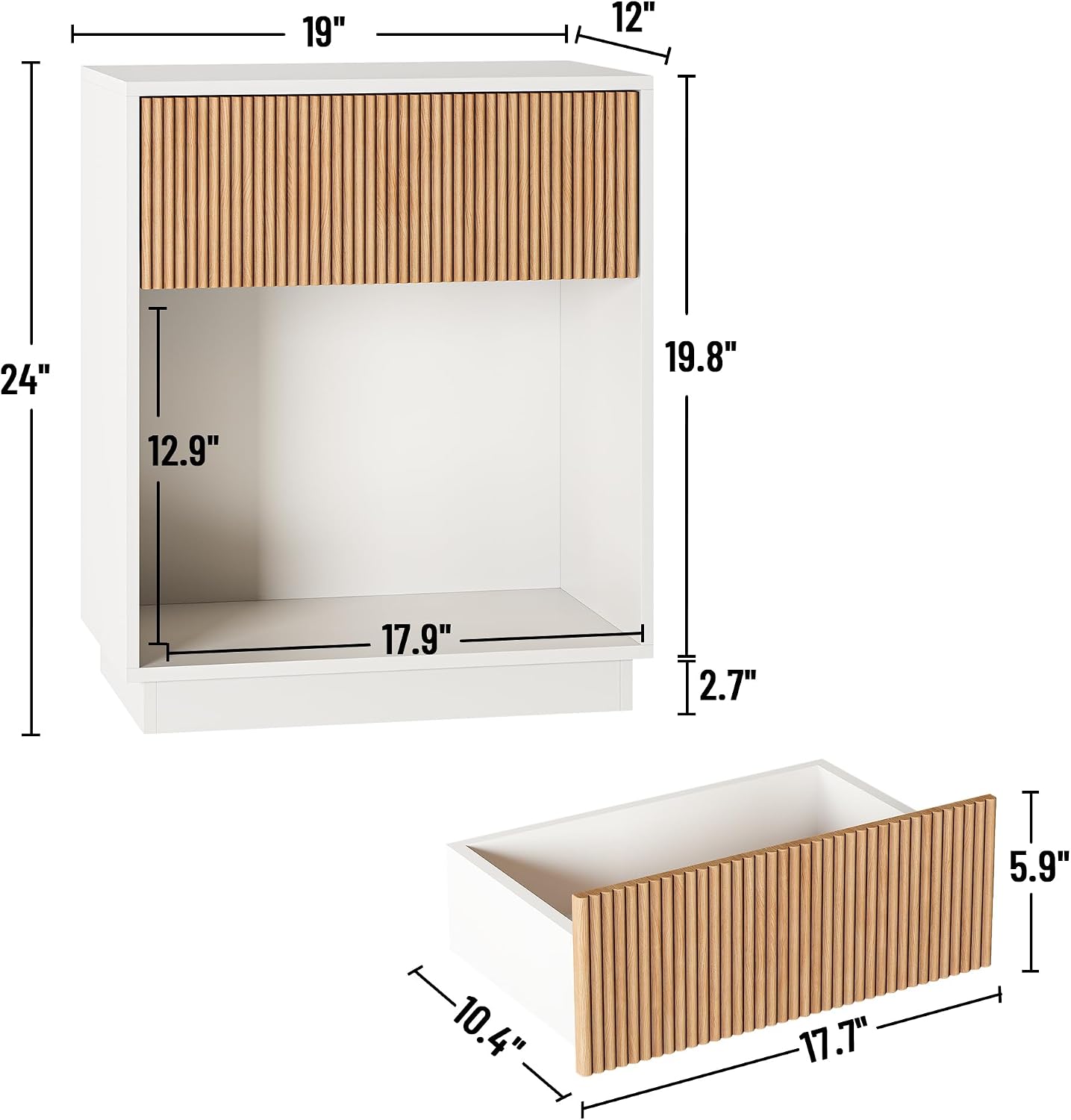 Set di 2 comodini scanalati mo - Desk Setup White recensione e prezzo