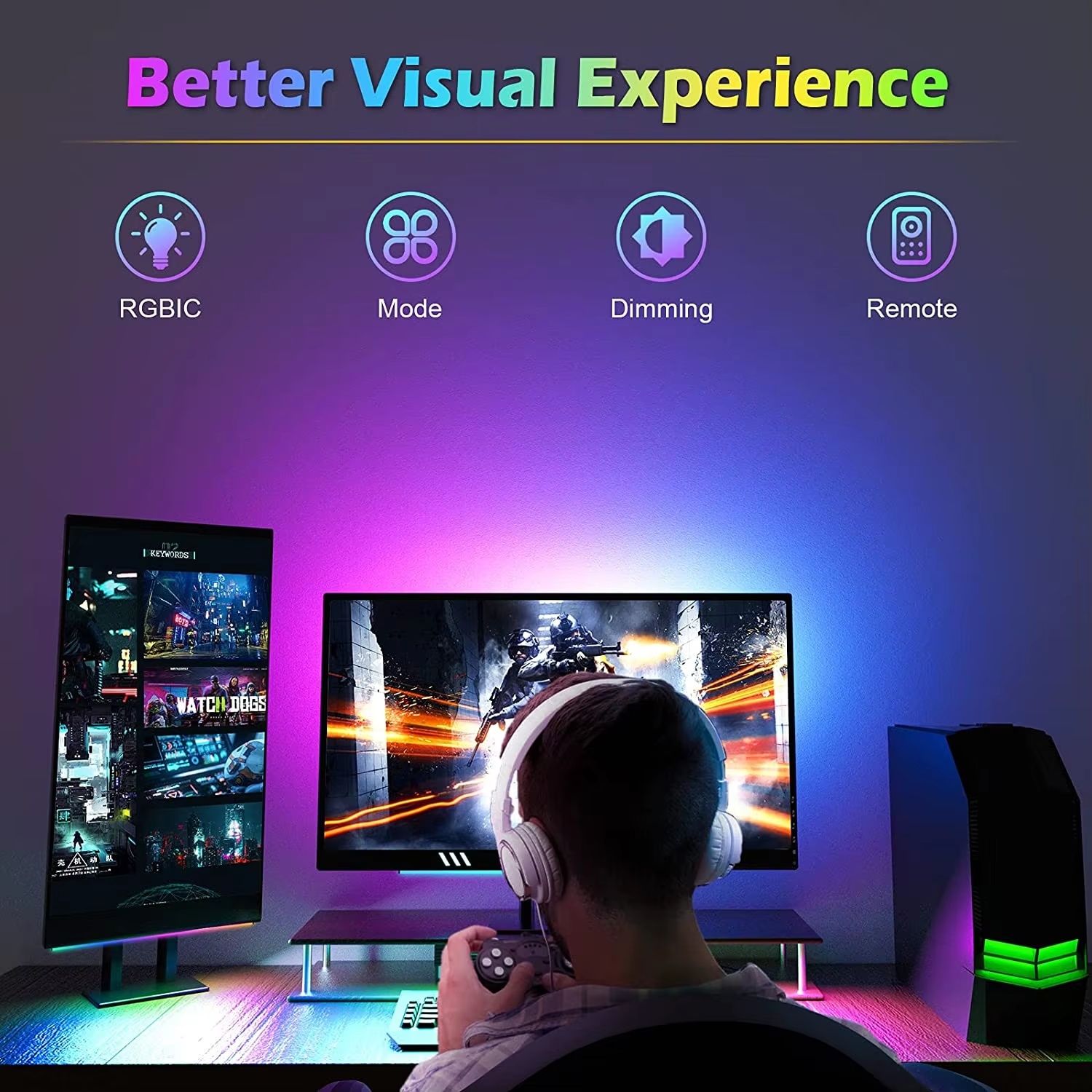 Barra Luminosa RGBIC Sotto Mon - Desk Setup One Monitor recensione e prezzo