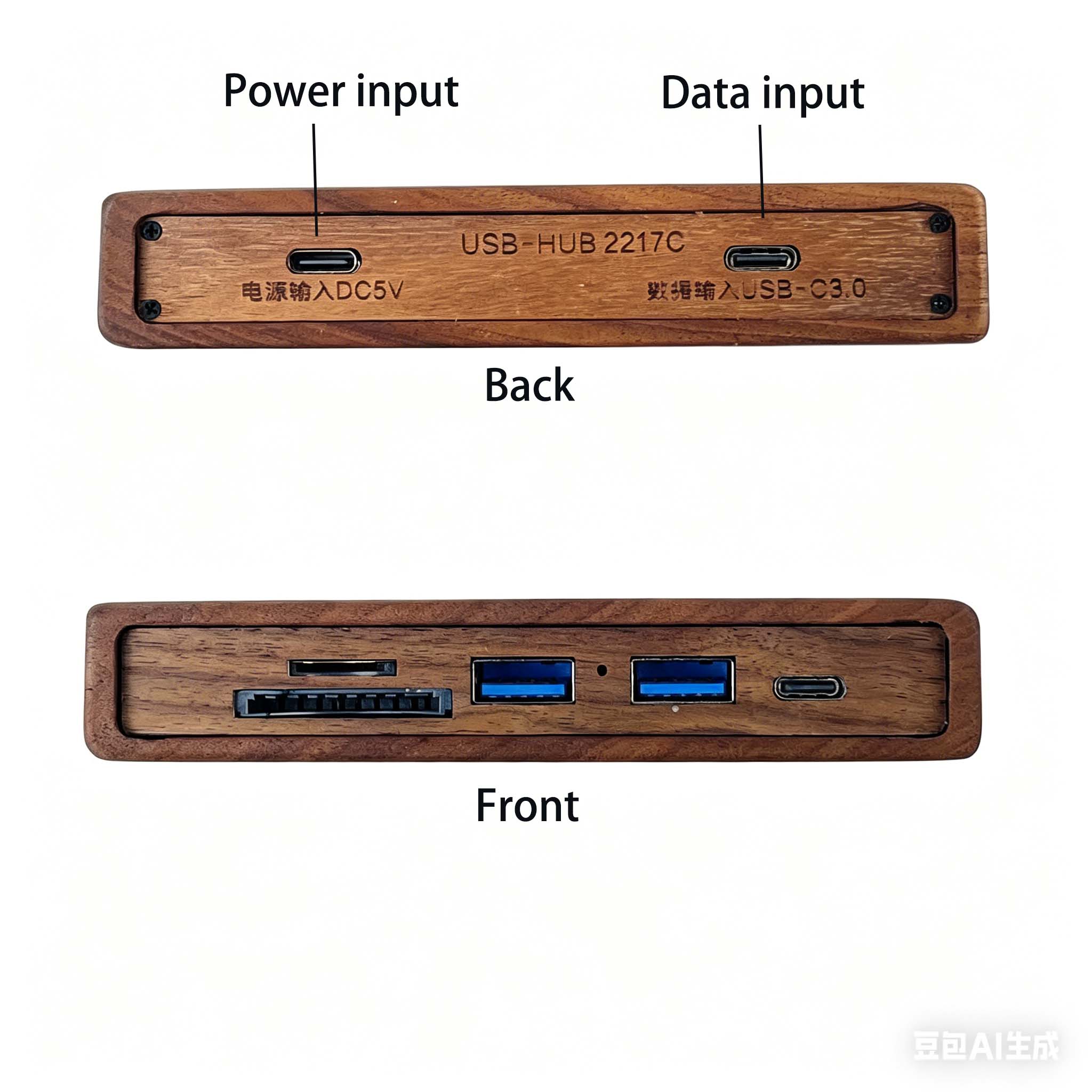 Hub USB 5-in-1 in Legno di Noc - Desk Setup Usb Hub recensione e prezzo
