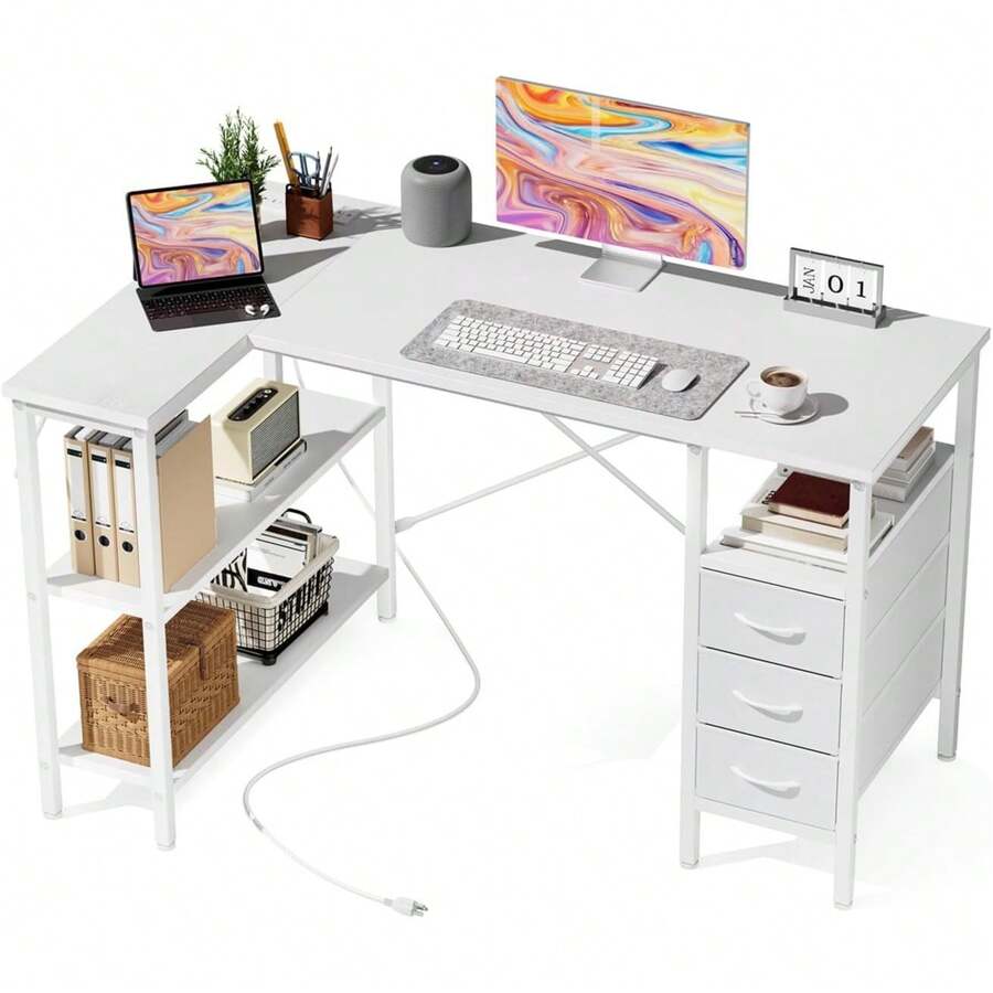 Scrivania a L con ripiani e ca - L Shaped Desk Setup recensione e prezzo